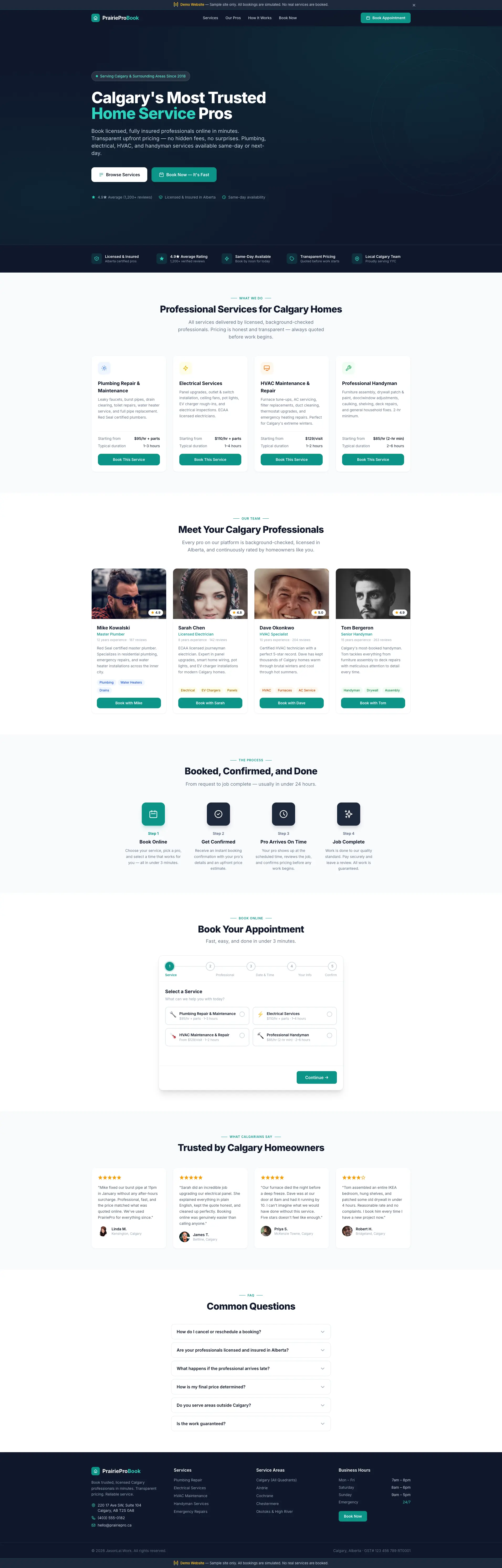 PrairiePro Book — online booking system demo